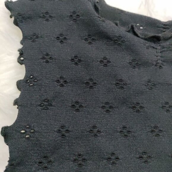 Intimately Free People Tight Fitted Whimsy Black Eyelet Sleeveless Top Size XS - Picture 5 of 10
